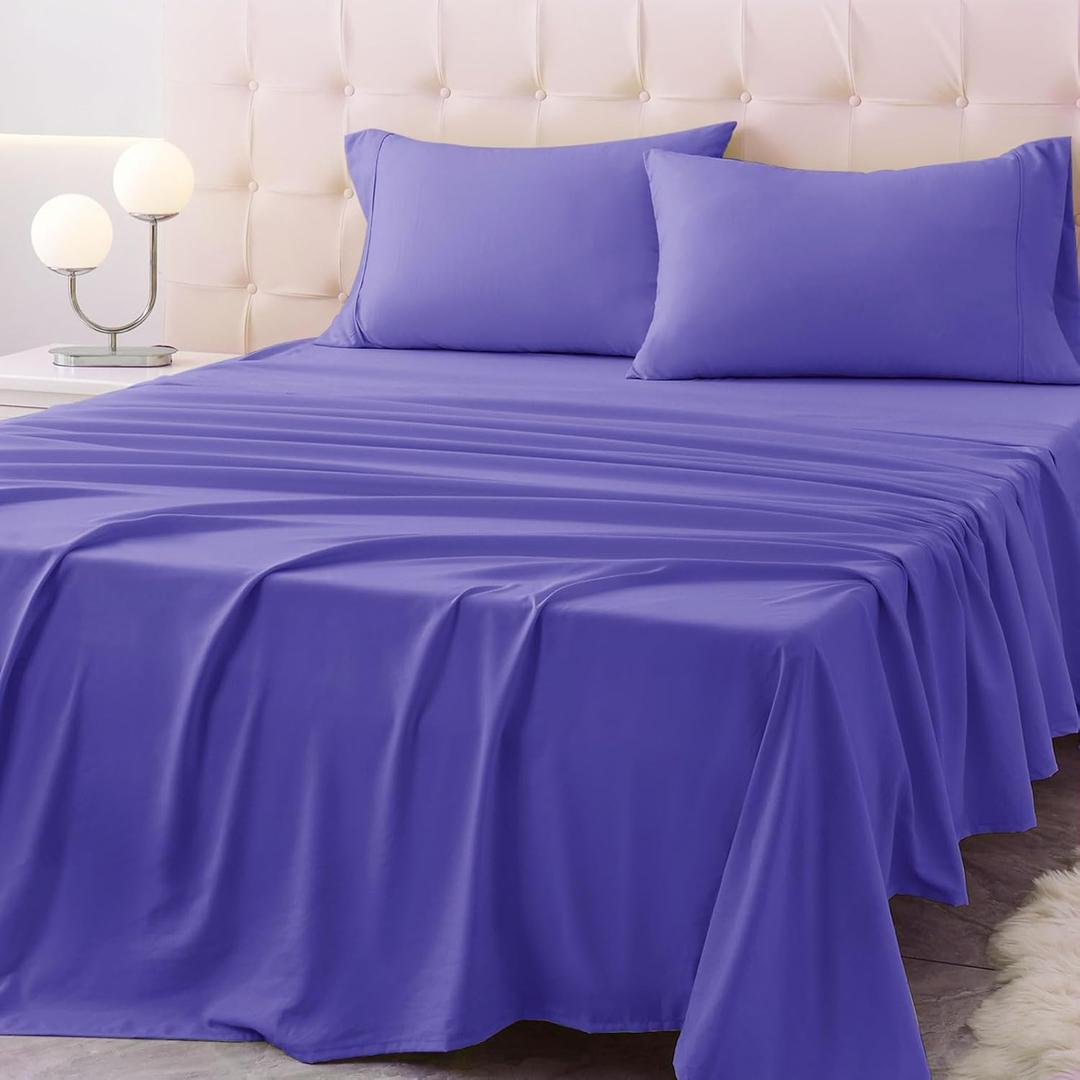 Homilay Twin Size Bed Sheet Set - 3 Piece Soft Microfiber Sheets with Deep Pockets, Cooling Technology, and Wrinkle-Free Pillowcase. Hotel-Quality, Durable Bedding, Very Peri