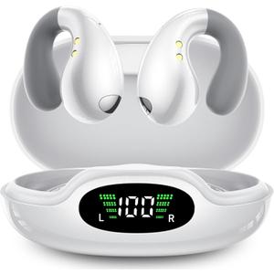 Ultra Open Ear Earbuds - Ergonomic Clip-On Earbuds, Small Bone Conduction Over-The-Ear Headphones with Waterproof Design, Perfect Running Headphones for Sports and Fitness