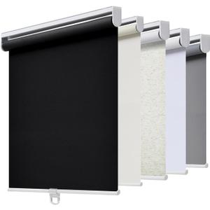 AOSKY Blackout Cordless Roller Shades for Windows, 26.5" W x 72" H, Black