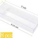 Backerysupply Clear Plastic Drawer Organizer Tray for Vanity Cabinet (9"3"2"Set of 8),Storage Tray for Makeup, Kitchen Utensils, Jewelries, and Gadgets