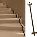 HIYOUGO 28" Stair Rods, Oval Finial Runner Rods for Fixed Stair Carpet