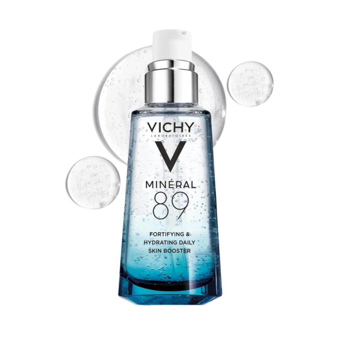 Vichy Mineral 89 Booster, Pure Hyaluronic Acid Serum for Face with Volcanic Mineral Water for Skin Barrier Repair, Plumps & Hydrates, Lightweight Moisturizing Gel, Oil-Free, Non-Sticky (1.69 Fl Oz (Pack of 1))