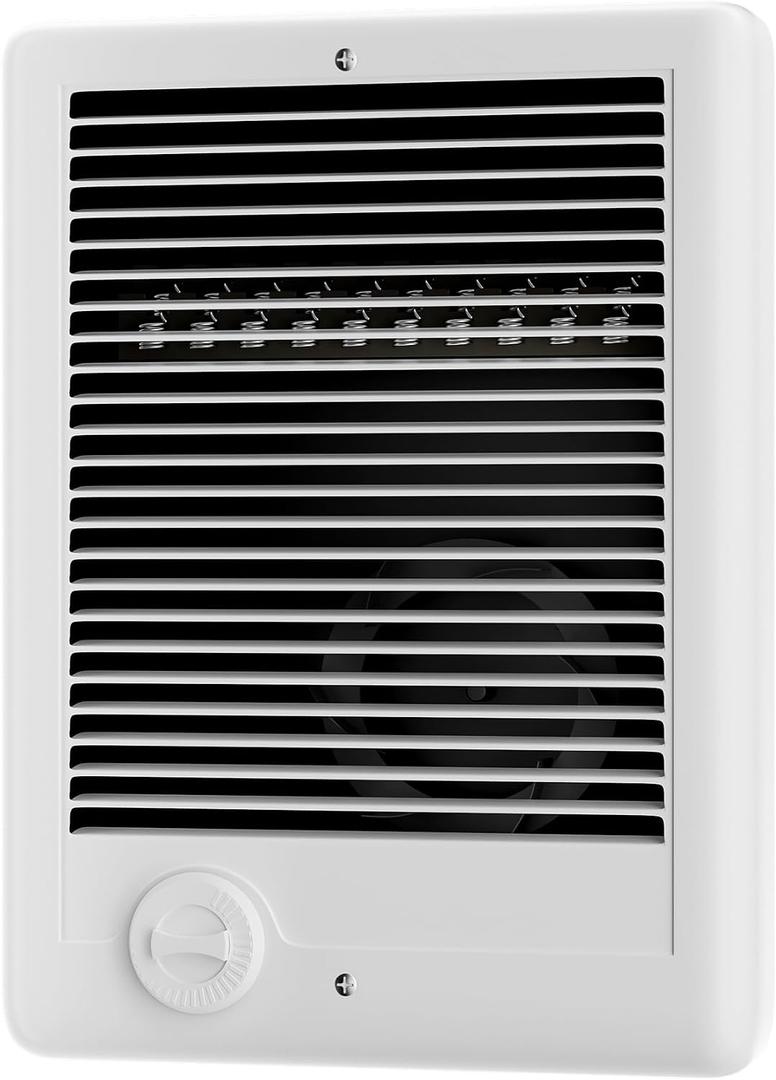 Electric Wall Heater Complete Unit with Thermostat, Model CSC101TW, 1000 Watt, 120 Volt, White