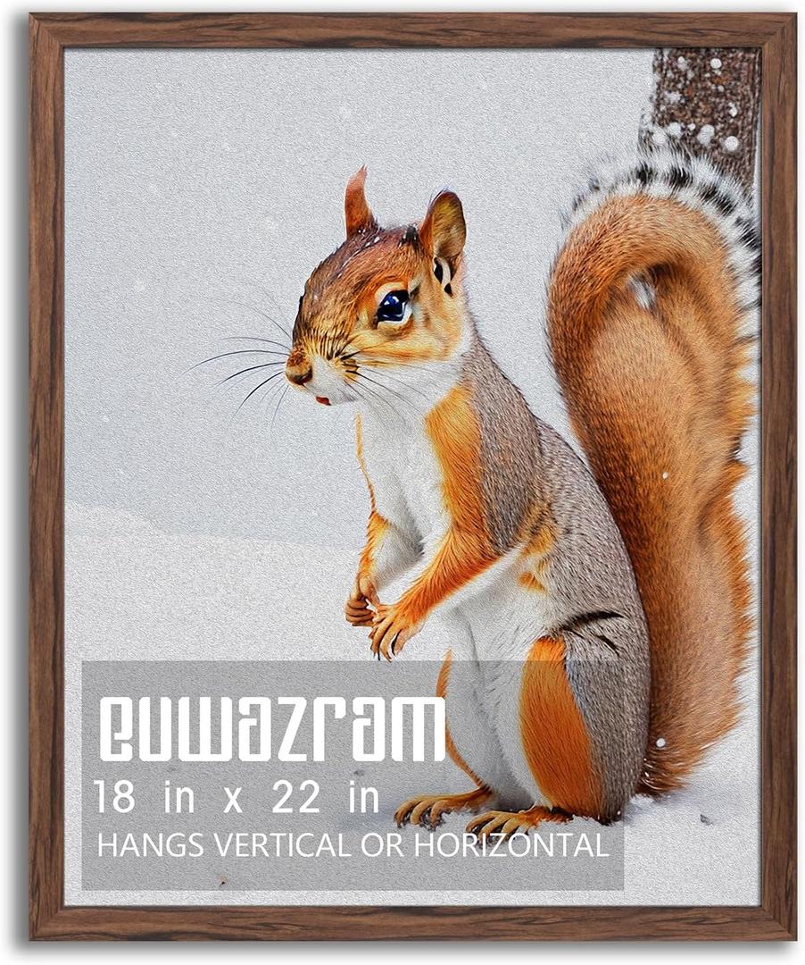 Rustic Walnut 18x22 Frame - Single Frame, 18 x 22 Poster Frame for Artwork, Puzzles, Photos and Movie Posters Picture Frames