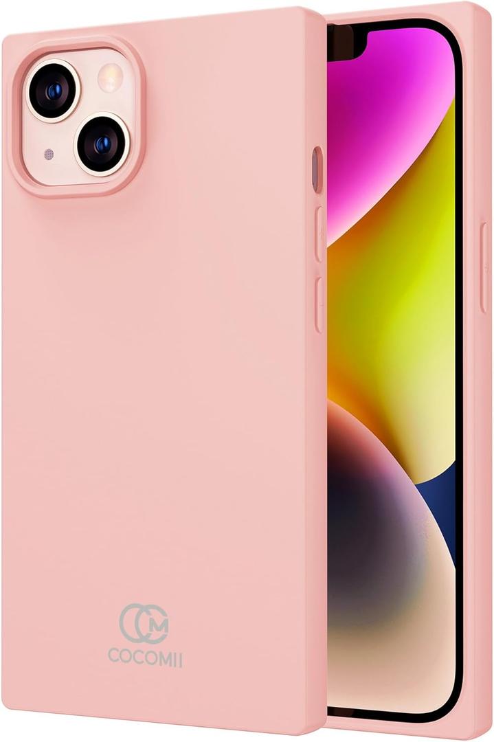 Cocomii - Rectangle Case Compatible with iPhone 15 Plus - Soft Touch Silicone, Microfiber Lining, Women Girls Men, Protective Phone Case for iPhone 15 Plus 6.7 inch, Chalk Pink