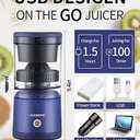 Citrus Juicer Machines Rechargeable - Portable Juicer with USB and Cleaning Brush for Orange, Lemon, Grapefruit