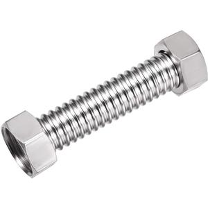 uxcell Corrugated Stainless Steel Flexible Water Line 3.9inch Long G1 Female Threaded Connector with Washer