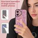 for iPhone 16 Case with Finger Strap Holder, Cute Cool Butterfly Print Pattern Design for Women Girls, Shockproof Anti Scratch Hand Kickstand Protective Cover, Pink