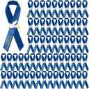 50 Pcs Dove Funeral Ribbons Memorial Ribbon Funeral Pins Classic Memorial Service Respect Ribbon Bow with Safety Pins and Dove for Mourning Remembrance Day Event(Blue)