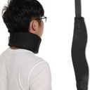 Black Soft Sponge Neck Brace,Protection Cervical Collar Support Pain Relief for Outdoor Fitness (S)