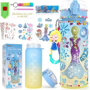 PERRYHOME Decorate Your Own Frozen Water Bottle Kits for Girls, Frozen Toys for Girls Age 4-10 Painting Crafts, Fun Arts and Crafts Kits 6-12 Year Old Toddler Girls Birthday Christmas Gifts Toys