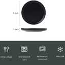 Matte Ceramic Appetizer Plates 6 Inch,Small Mini Dessert Plates Set of 4,Microwave and Oven Safe Snack,Bread,Butter Dessert,Pie,Cake Plates Cat Dishes(6 inch,Black)