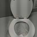 BEMIS 500EC 390 Toilet Seat with Easy Clean & Change Hinges, 1 Pack Round, Cotton White