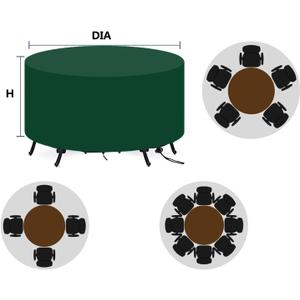 100 x 75 cm, Green, Outdoor Furniture Cover – Round, Tear Resistant 420D Oxford Fabric, Waterproof, All Weather Protection 24/7, Suitable for All Seasons, for Garden and Patio Furniture