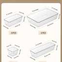 KEMETHY 25 PCS Plastic Drawer Organizers Set, 4 Sizes Vanity Organizer, Makeup and Desk Drawer Organizer Trays, Organization and Storage for Makeup, Bathroom, Kitchen Utensils and Office (Clear)
