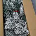 4.5ft Pre-Lit Premium Snow Flocked Hinged Artificial Christmas Tree w/150 Lights