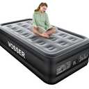 Air Mattress Twin with Built in Pump,18” Raised Blow Up Mattress,Inflatable Mattress in 2 Mins,Single Twin Size Air Mattress for Home,Floor&Camping, Air Bed for Adults,330LB Max,Black