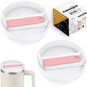 30 OZ Tumbler Lid Replacement Fit for Stanley Cup, 2 Pack Replacement Lids Fit for Stanley Travel Tumbler, Spill Proof Tumbler Covers for Stanley Cup Accessories (Opaque - Pink)
