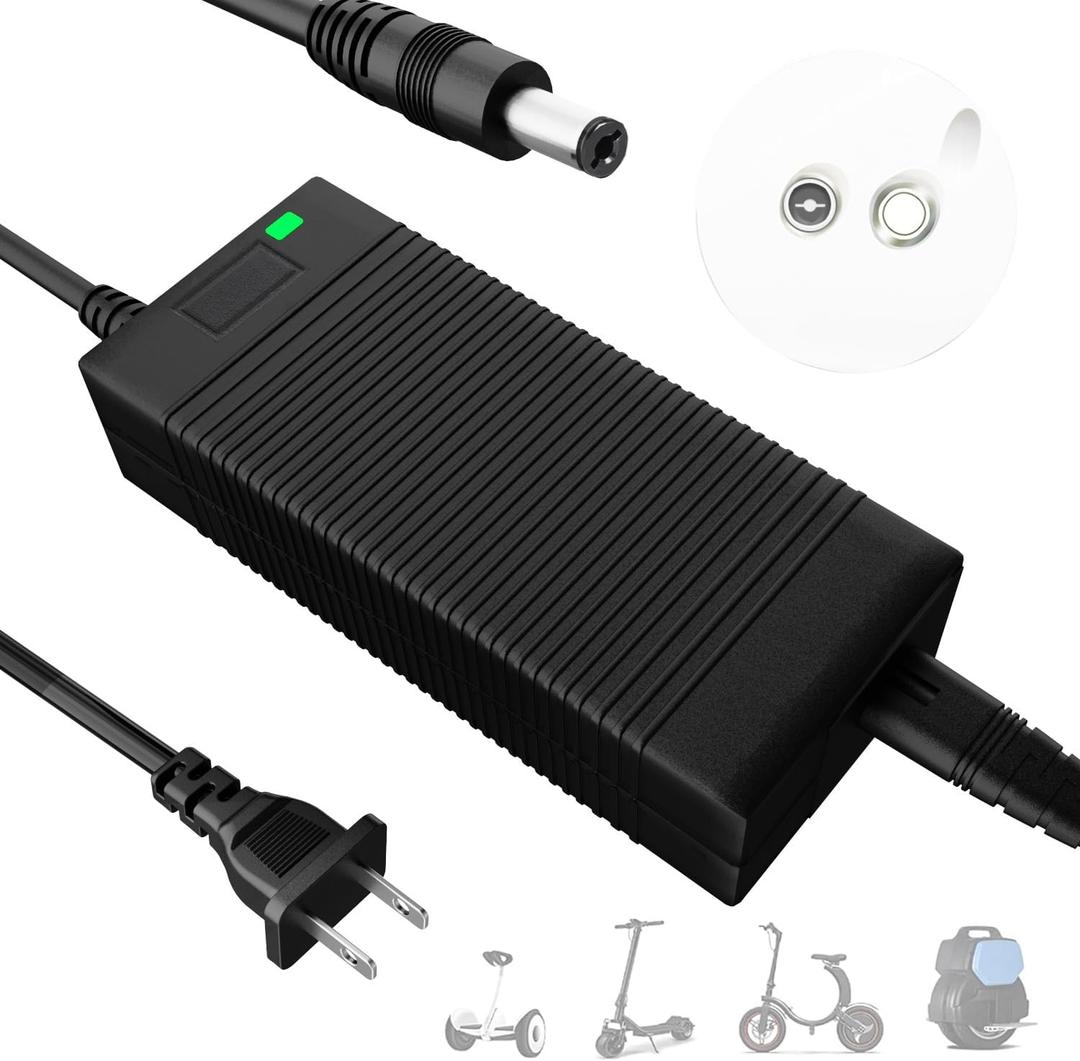 EVAPLUS 54.6V 1.5A Smart Charger for 48V Lithium Batteries - UL Certified, Fast Charging with Multi-Safety Protection, Compatible with Electric Bikes/Scooters, DC 5.5 * 2.5/2.1mm Connector
