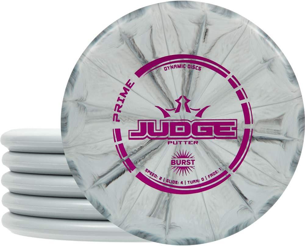 Dynamic Discs Judge Disc Golf Putter, Men and Women Frisbee Golf Putter Set, 170g+, Discs Golf Color & Stamp Will Vary, 5 Pack