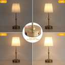 MEIXISUE Cordless Rechargeable LED Table Lamp with Dimmer,Nightstand Lamp with USB Port,Antique Brass Portables Outdoor Lamp, Battery Operated Lamp for Patio Bedroom Bedside Balcony Camping Bar RV