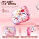RFUNGUANGO AirPods Pro Case for Women Girly Cat Case with Lock, Phone Stand, Keychain & Cleaner Kit, Compatible with Apple Airpods Pro 2nd/1st Generation Case Cover, Pink Berry Flower