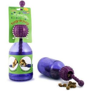 PetSafe Busy Buddy Tug-A-Jug - Treat-Dispensing Dog Toy - Slow Down Eating - 2 Cup Capacity - Lower Separation Anxiety - Cleans Teeth - Easy to Wash - Multi-Sensory Stimulation - Purple, M/L (Medium/Large)
