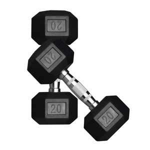 20 lbs Dumbbell pair, black, hex dumbbells