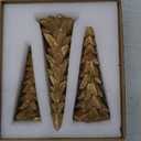 Christmas Tree Figurines Set of 3, Resin Tabletop Christmas Tree Decor, Elegant Xmas Tabletop Centerpieces for Tables Desk Shelf Mantel Holiday Indoor Decorations (Gold)