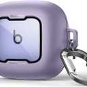 SURITCH for Beats Powerbeats Pro 2 Case Cover, Magnetic Locking Cases for Beats Powerbeats Pro 2 2025, Shockproof Bumper Protective Covers with Carabiner & Keyring & Cleaner Kit, Purple