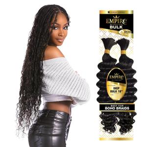 Sensationnel Empire Bulk Braiding Deep Human Hair Braids for Knotless Boho Box or Curly Loose Wave Styles - 1 pack (18 inch, S4/30)