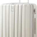 Hanke 23 Inch Luggage Suitcases With Spinner Wheels Lightweight PC hardside Rolling Suitcase With Travel Lock, Checked-Large 23-Inch Christmas Gifts for Birthday(Ivory White)