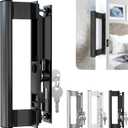 Sliding Glass Door Handle Set 6-5/8"  Heavy-Duty Black Zinc  Easy Installation  Ergonomic Grip  Includes Lock  Perfect for Patio, Balcony, and Replacement Projects