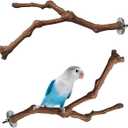 PINVNBY 2Pcs Wood Perches for Bird Cage,Natural Parrot Stand Branch Parakeet Paw Grinding Sticks Standing Grape Pole for Lovebirds Budgies Cockatiels Finches