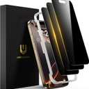 UNBREAKcable Privacy Screen Protector for iPhone 16 Pro (6.3"), 25 Anti-Spy Tempered Glass, Easy Install Alignment Frame, Case-Friendly, 9H Hardness, Anti-Fingerprint, 3-Pack