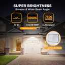 LUTEC 72W 7500LM LED Security Lights Motion Sensor Light Outdoor, 5000K Daylight, IP65 Waterproof, Dusk to Dawn, 3-Head Motion Detected Flood Light for Garage, Yard, Porch(White)
