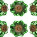 Perilla Home Set of 6 Crystal Glass Knobs Decorative Melon Knobs for Home Kitchen Cabinet Hardware Cupboard Door Dresser Wardrobe Drawer Pulls (Pink, Small)