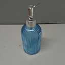 uxcell Soap Dispenser - 13.5Oz Glass Dish Hand Soap Dispenser with Silvery Pump for Kitchen Bathroom, Blue