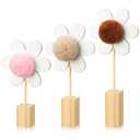Beeveer 3 Pcs Wooden Daisy Nursery Shelf Decor Boho Daisy Decor Set Floral Aesthetic Flower Wall Art Bohemian Style for Nursery Baby Bedroom Boys Girls Kids(Boho Color)