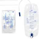 Urinary Drainage Bag 1000ml Catheter Leg Bag, 10 Pack Catheter Leg Bags for Men, Catheter Bags with Anti-Reflux Valve, Adjustable Cloth Straps, Easy Drainage Flip Design