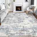 Area Rugs for Living Room: 9x12 Abstract Washable Rug Modern Neutral Large Soft Stain Resistant Non-Slip Backing Machine Table for Bedroom Dining Room Indoor Home Office Carpet - Blue Grey