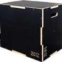 3 in 1 Non-Slip Wooden Plyo Box Plyometric Box Jumping Exercise, (Black)