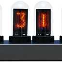 IPS Nixie Tube Clock, Creative Electronic Clock, DIY Nixie Tube Clock Simulation with 6-Bit IPS LCD Screen,12/24 Hours, RGB Backlit Desktop Decoration,Gifts for Decorating Rooms and Desks