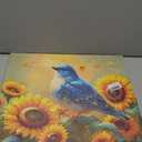 Zyphren Farmhouse Blue Bird Decor Wall Art Sunflower Sparrow Pictures Wall Decor Country Rustic Canvas Prints Painting Artwork Gifts for Bathroom Living Room Bedroom Modern Home Decoration 16"x20"
