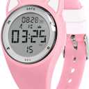 Kids Watch, Digital Watch for Girls Boys, Sport Watch with Alarm Clock, Stopwatch, Waterproof Fitness Tracker with No App for Ages 5-12 Children (MEhuipin-Pink White)