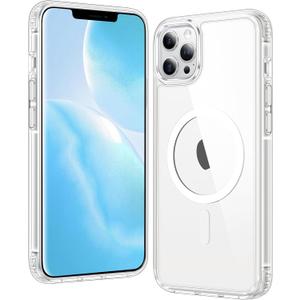 FNTCASE for iPhone 11 Pro Case: Clear Magnetic Phone Cases Compatible with Magsafe Slim Anti Yellowing Military Grade Drop Protection Rugged Protective Transparent Cell Phone Cover (A-Clear)