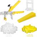 DGSL Tile Leveling System with Tile Plier - 300-Piece Tile Spacers Clips and 100-Piece Reusable Wedges - Tile Tools Set for Stone Installation (1/8 Inch Tile Spacers)