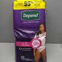 Depend Night Defense Adult Diapers, Incontinence & Postpartum Bladder Leak Underwear for Women, Disposable, Overnight, Large, Blush, 56 Count (4 Packs of 14), Packaging May Vary