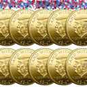 10 Pack President Coin 2025 Coin Collectors - 45-47 President Coin - Protective Case Included, Commemorative Coins, Gold Plated Coin, Collectible Gift(Gold)