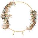 Liacere 5FT Gold Round Backdrop Stand Metal Circle Balloon Arch Frame Wedding Arch for Ceremony Birthday Party Anniversary Bridal Graduation Decoration